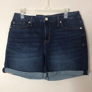 Seven7 rolled cuff dark wash denim weekend shorts size 12